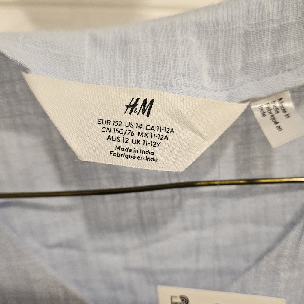 H&M Light Blue Ruffled Blouse Girls - Picture 3 of 6